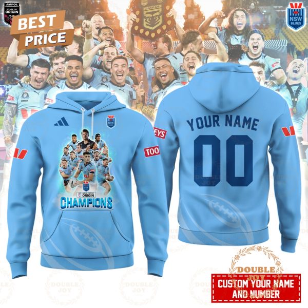 New South Wales Blues Ampol State Of Origin Champions 2025 Custom Name Limited Edition T-Shirt, Hoodie
