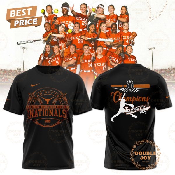 Texas Longhorns NCAA Division I Women’s College World Series Nationals 2025 Limited Edition Hoodie – Black