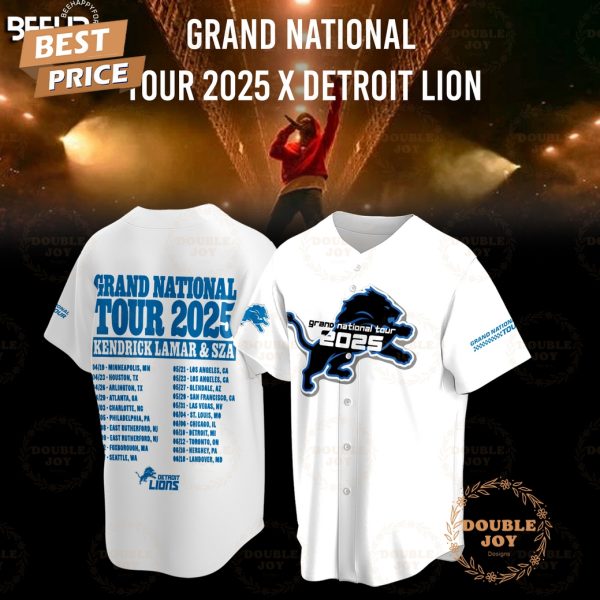 Detroit Lions Grand National Tour 2025 Limited Edition Hoodie – White