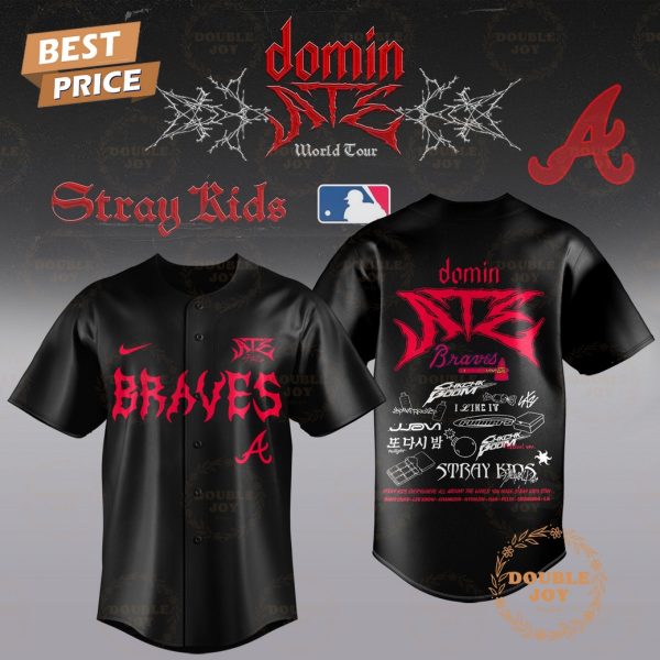 Atlanta Braves Stray Kids Dominate World Tour 2025 Limited Edition Baseball Jersey – Black
