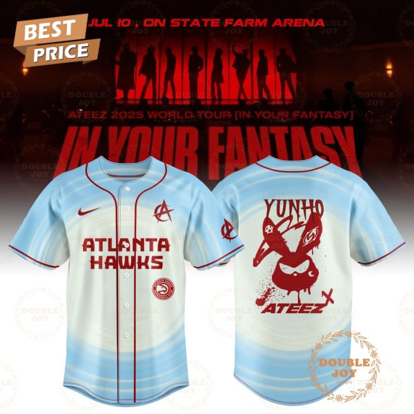Atlanta Hawks x Ateez 2025 World Tour In Your Fantasy “Jeong Yun-Ho” Limited Edition Baseball Jersey