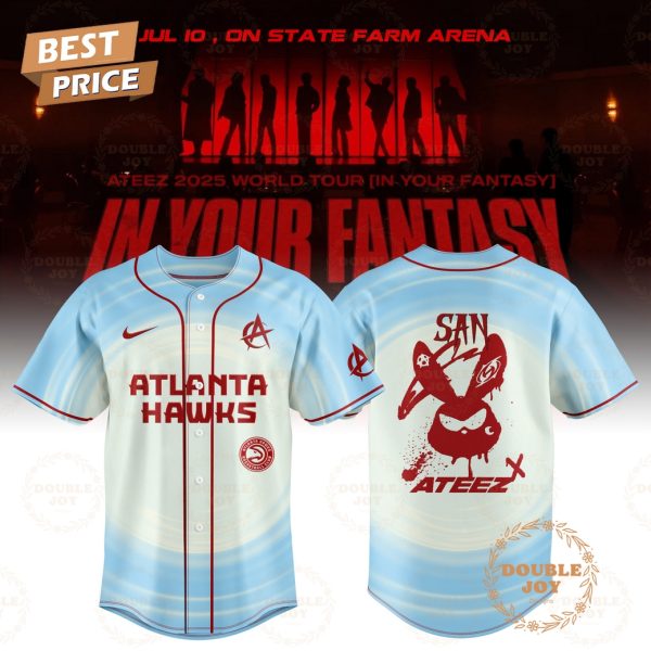Atlanta Hawks x Ateez 2025 World Tour In Your Fantasy “San” Limited Edition Baseball Jersey