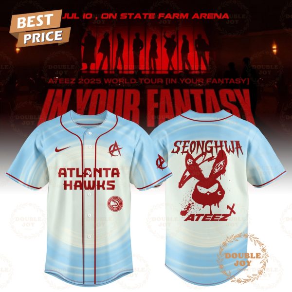 Atlanta Hawks x Ateez 2025 World Tour In Your Fantasy “Seong Hwa” Limited Edition Baseball Jersey