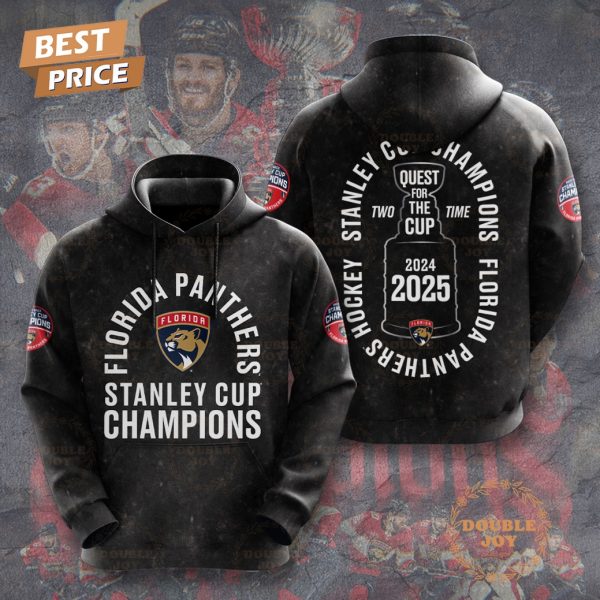 Florida Panthers Hockey 2024-2025 Stanley Cup Champions Two Time Quest For The Cup Special Edition T-Shirt, Hoodie