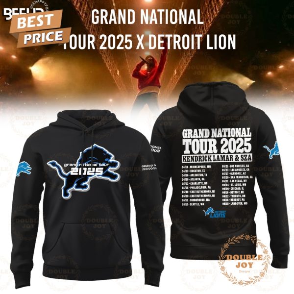 Detroit Lions Grand National Tour 2025 Limited Edition Hoodie – Black