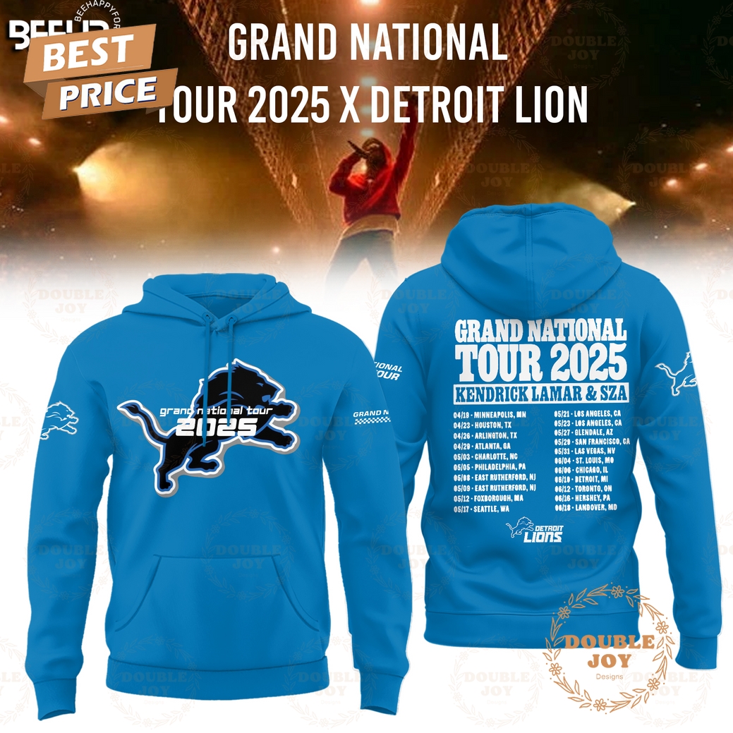 Detroit Lions Grand National Tour 2025 Limited Edition Hoodie - Blue Detroit Lions Grand National Tour 2025 Limited Edition Hoodie - Blue