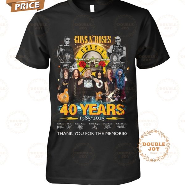 Guns N’ Roses 40 Years 1985-2025 Thank You For The Memories Limited Edition T-Shirt