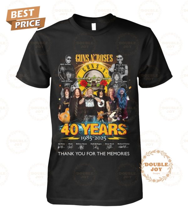 Guns N’ Roses 40 Years 1985-2025 Thank You For The Memories Limited Edition T-Shirt