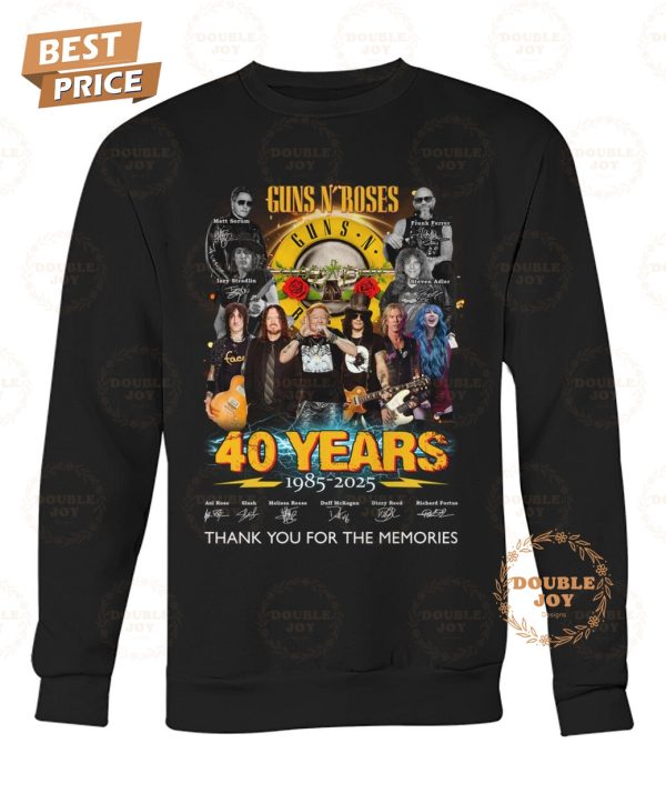 Guns N’ Roses 40 Years 1985-2025 Thank You For The Memories Limited Edition T-Shirt