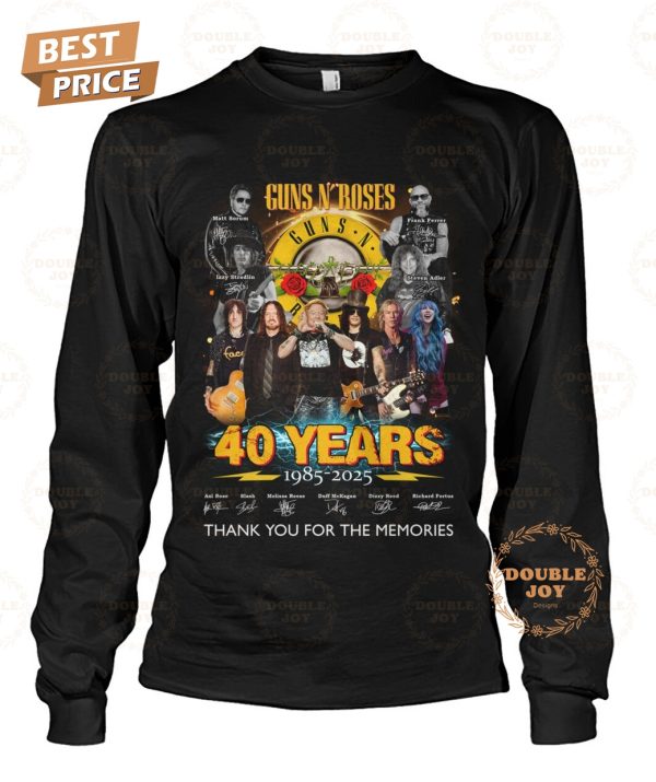 Guns N’ Roses 40 Years 1985-2025 Thank You For The Memories Limited Edition T-Shirt