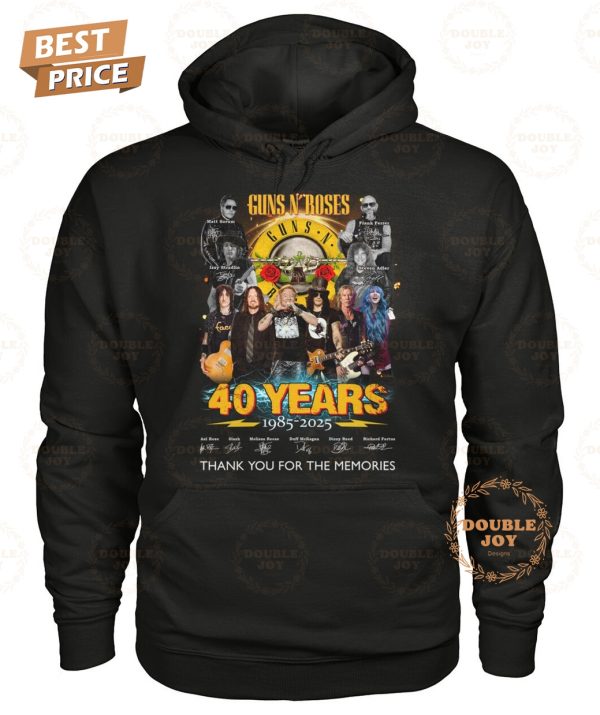 Guns N’ Roses 40 Years 1985-2025 Thank You For The Memories Limited Edition T-Shirt