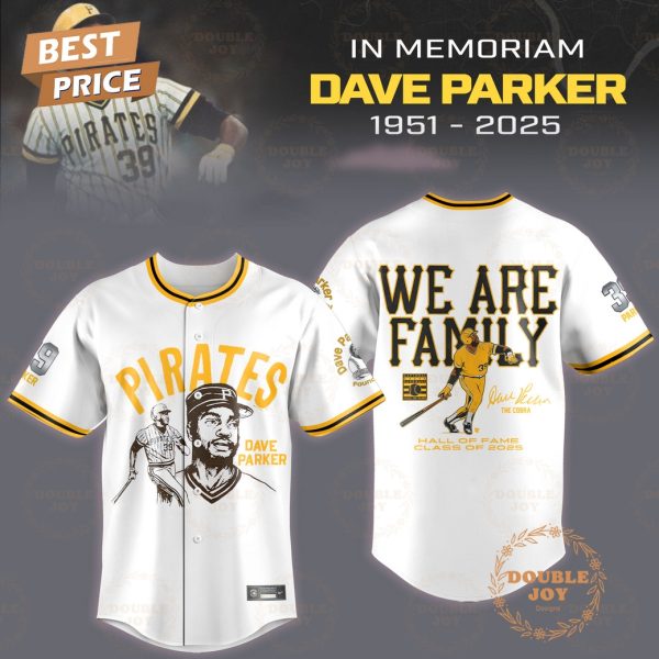In Memoriam Dave Parker x Pittsburgh Pirates 1951-2025, We Are Family Baseball Jersey – White