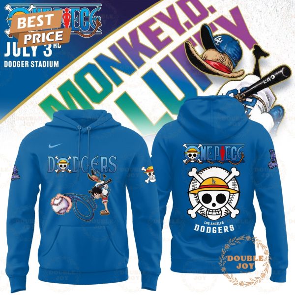Los Angeles Dodgers 2025 One Piece Luffy Limited Edition Hoodie – Blue