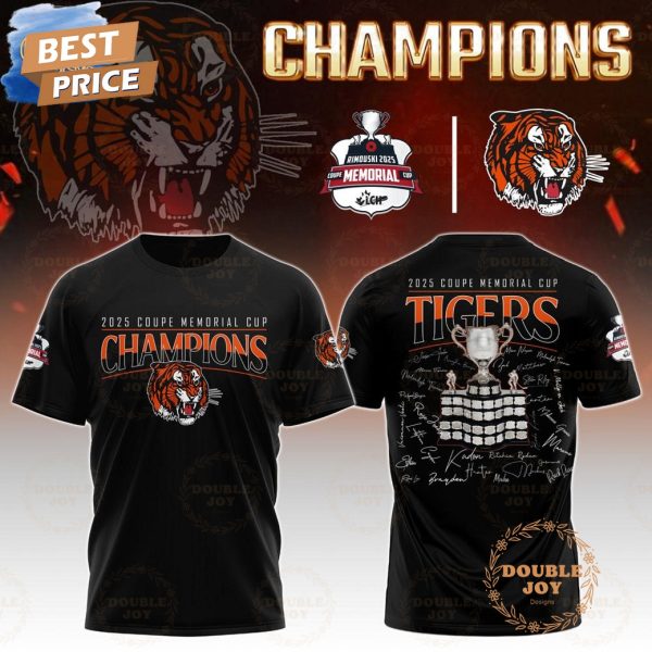 Medicine Hat Tigers 2025 Coupe Memorial Cup Champions Limited Edition T-Shirt, Hoodie