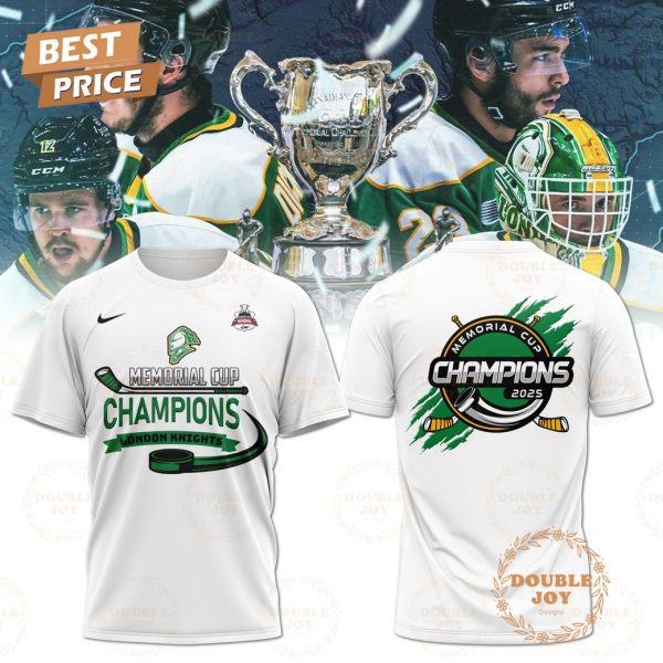 Memorial Cup Champions 2025 London Knights Special Edition T-Shirt, Hoodie – White