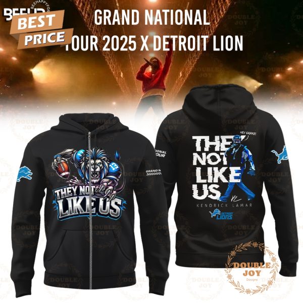 They Not Like Us Tour 2025 Detroit Lions Limited Edition Hoodie – Black