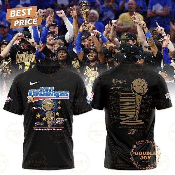 NBA Champs 2025 Finals Oklahoma City Thunder T-Shirt, Hoodie – Black