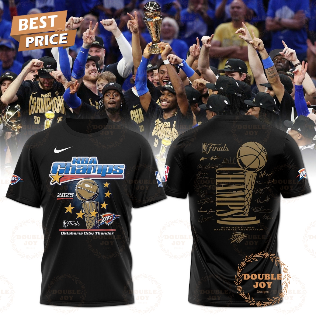 NBA Champs 2025 Finals Oklahoma City Thunder T-Shirt, Hoodie - Black NBA Champs 2025 Finals Oklahoma City Thunder T-Shirt, Hoodie - Black