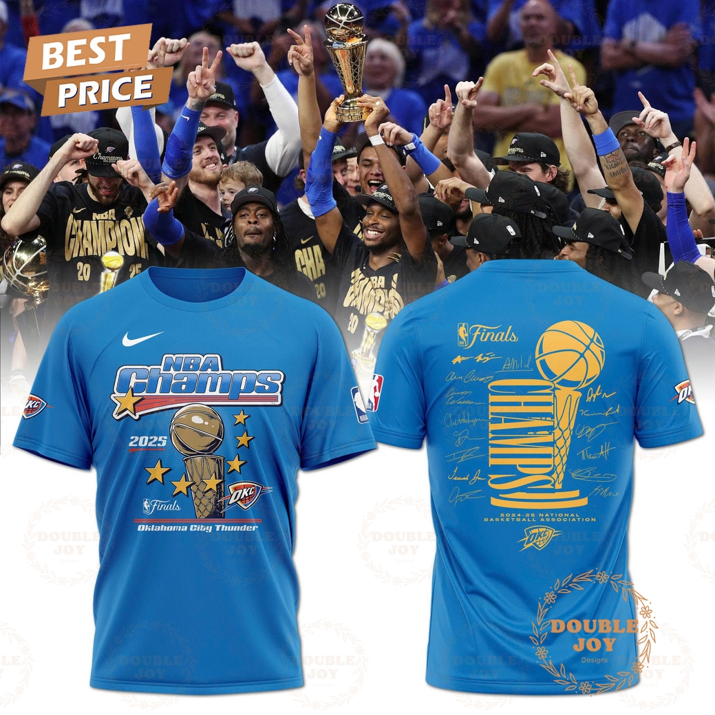 NBA Champs 2025 Finals Oklahoma City Thunder T-Shirt, Hoodie - Blue NBA Champs 2025 Finals Oklahoma City Thunder T-Shirt, Hoodie - Blue