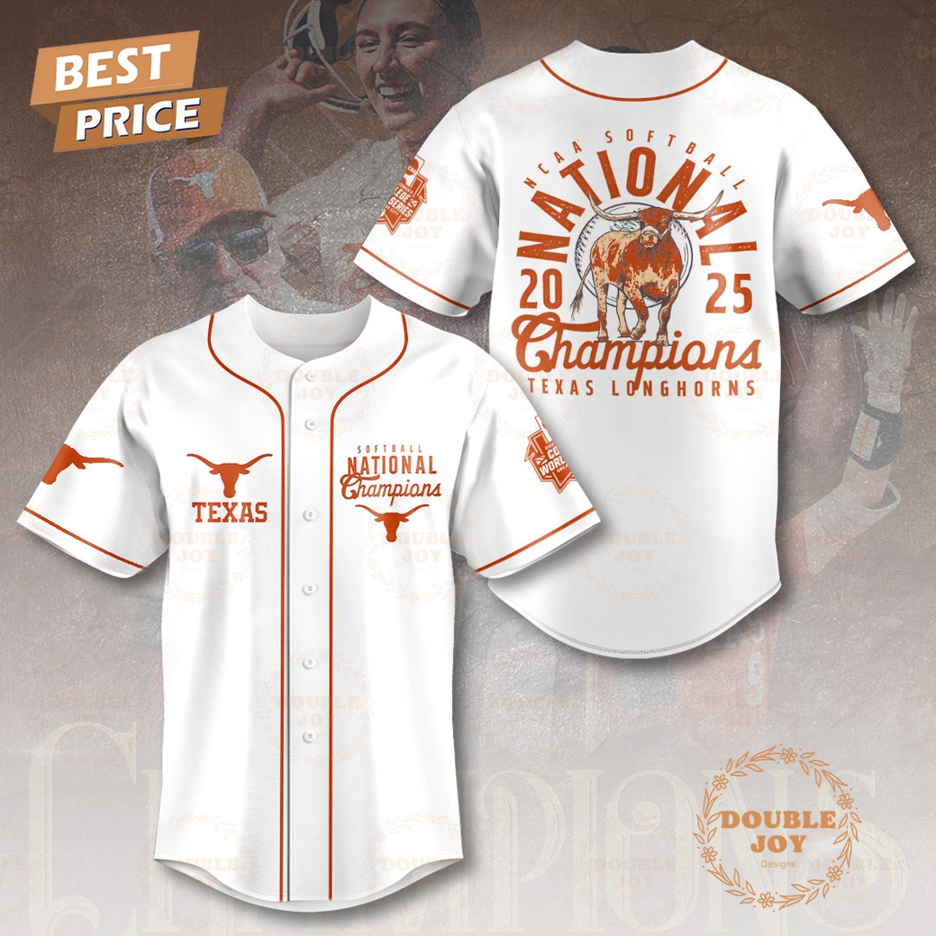 NCAA Softball National 2025 Champions Texas Longhorns Limited Edition Baseball Jersey NCAA Softball National 2025 Champions Texas Longhorns Limited Edition Baseball Jersey
