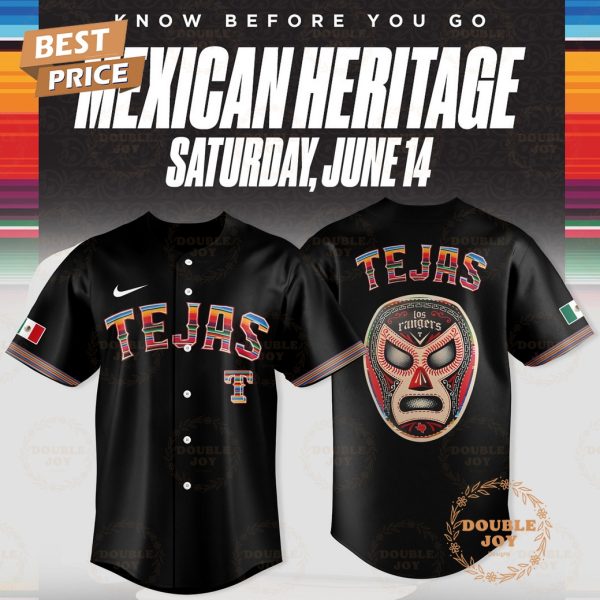 Texas Rangers Know Before You Go Mexican Heritage Limited Edition Baseball Jersey – Black