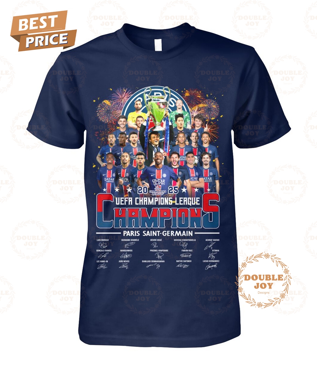Paris Saint-Germain FC 2025 UEFA Champions League T-Shirt Paris Saint-Germain FC 2025 UEFA Champions League T-Shirt