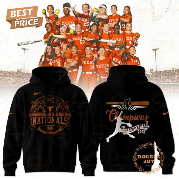 Texas Longhorns NCAA Division I Women’s College World Series Nationals 2025 Limited Edition Hoodie – Black