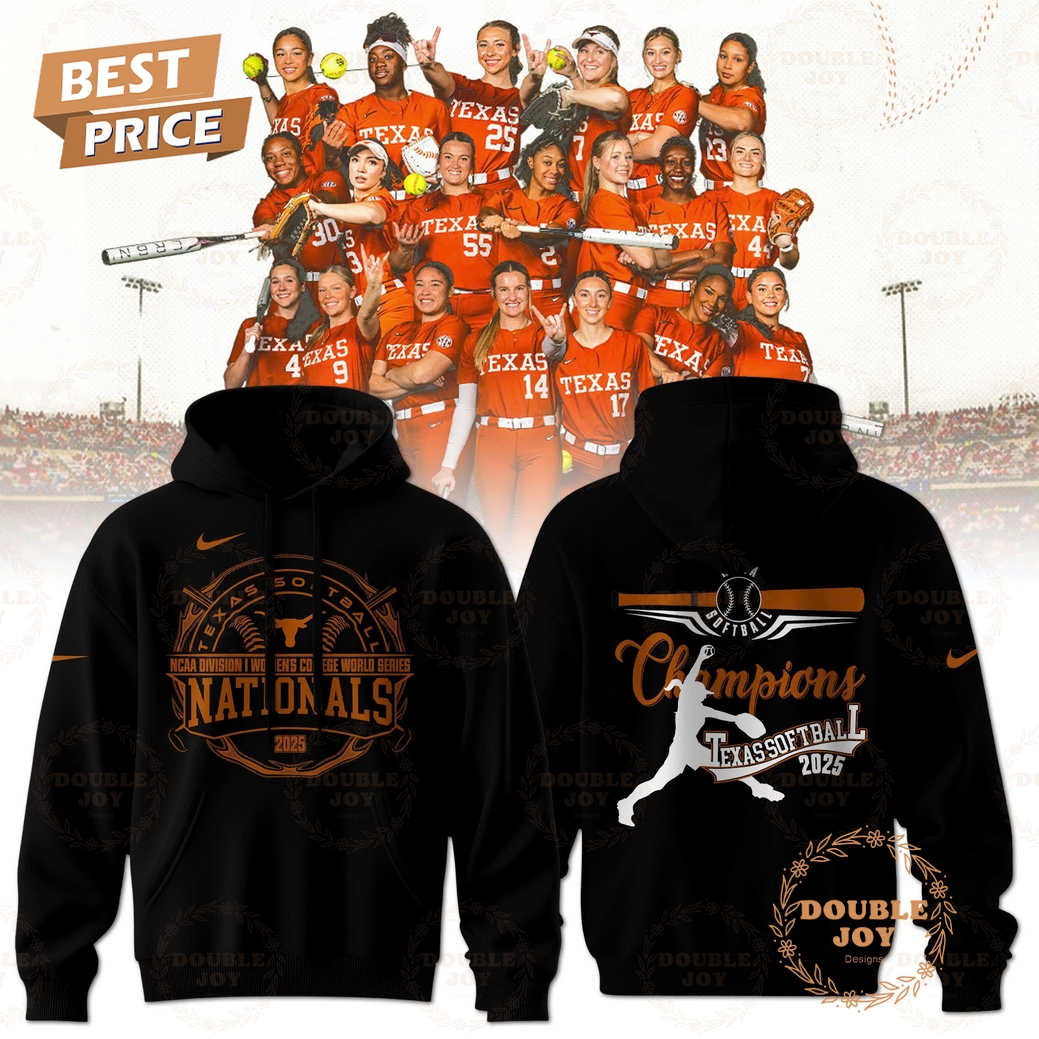 Texas Longhorns NCAA Division I Women's College World Series Nationals 2025 Limited Edition Hoodie - Black Texas Longhorns NCAA Division I Women's College World Series Nationals 2025 Limited Edition Hoodie - Black