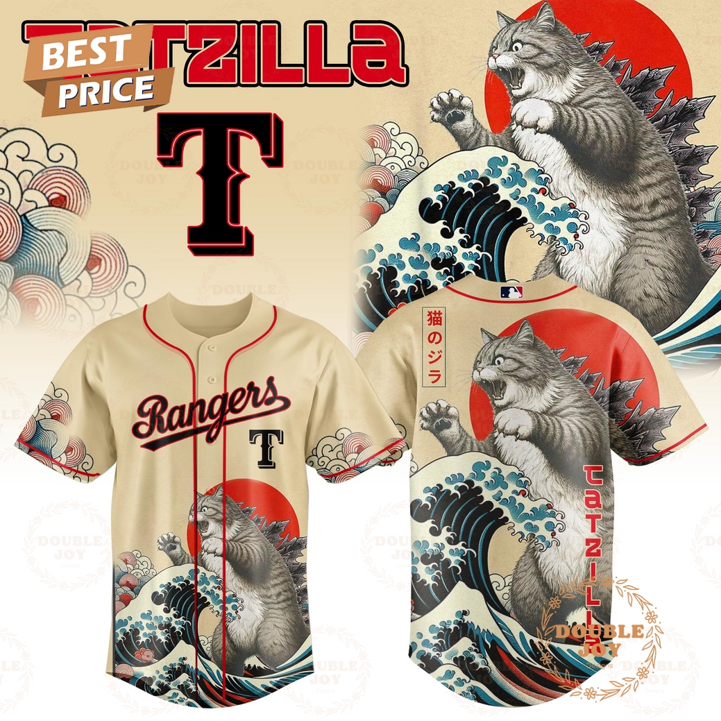 Texas Rangers Catzilla 2025 Japan Limited Edition Baseball Jersey Texas Rangers Catzilla 2025 Japan Limited Edition Baseball Jersey