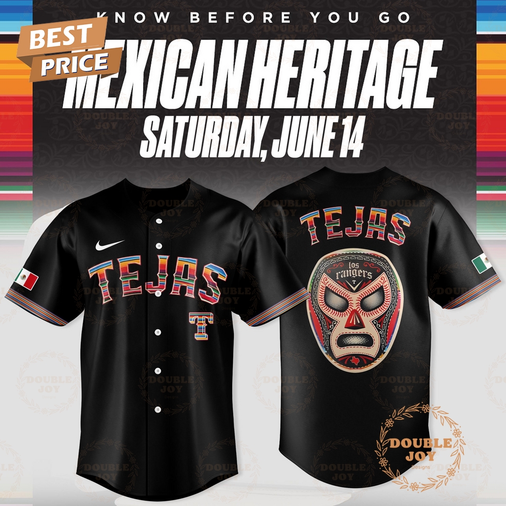Texas Rangers Know Before You Go Mexican Heritage Limited Edition Baseball Jersey - Black Texas Rangers Know Before You Go Mexican Heritage Limited Edition Baseball Jersey - Black