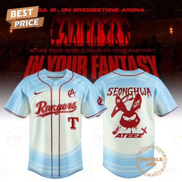 Texas Rangers x Ateez 2025 World Tour In Your Fantasy “SeongHWA” Limited Edition Baseball Jersey