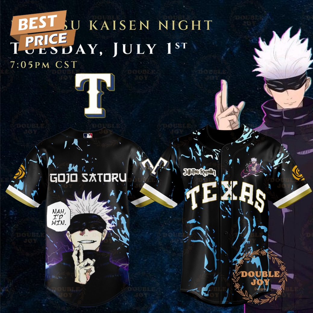 Texas Rangers x Jujutsu Kaisen Night New Limited Edition Baseball Jersey Texas Rangers x Jujutsu Kaisen Night New Limited Edition Baseball Jersey