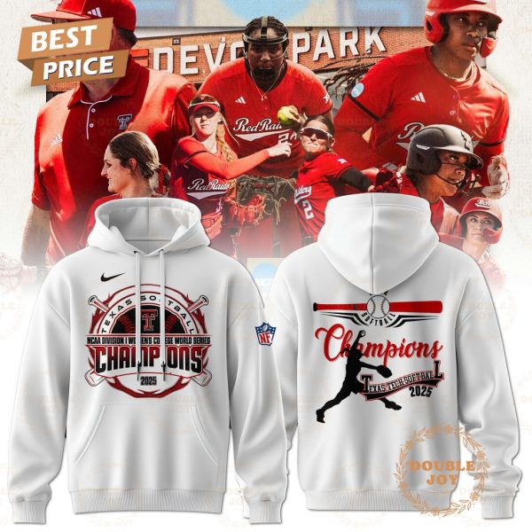 Texas Tech Red Raiders NCAA Division I Women’s College World Series Champions 2025 Hoodie – White