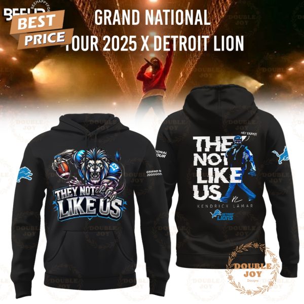 They Not Like Us Tour 2025 Detroit Lions Limited Edition Hoodie – Black