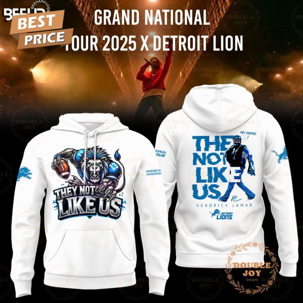 They Not Like Us Tour 2025 Detroit Lions Limited Edition Hoodie – White