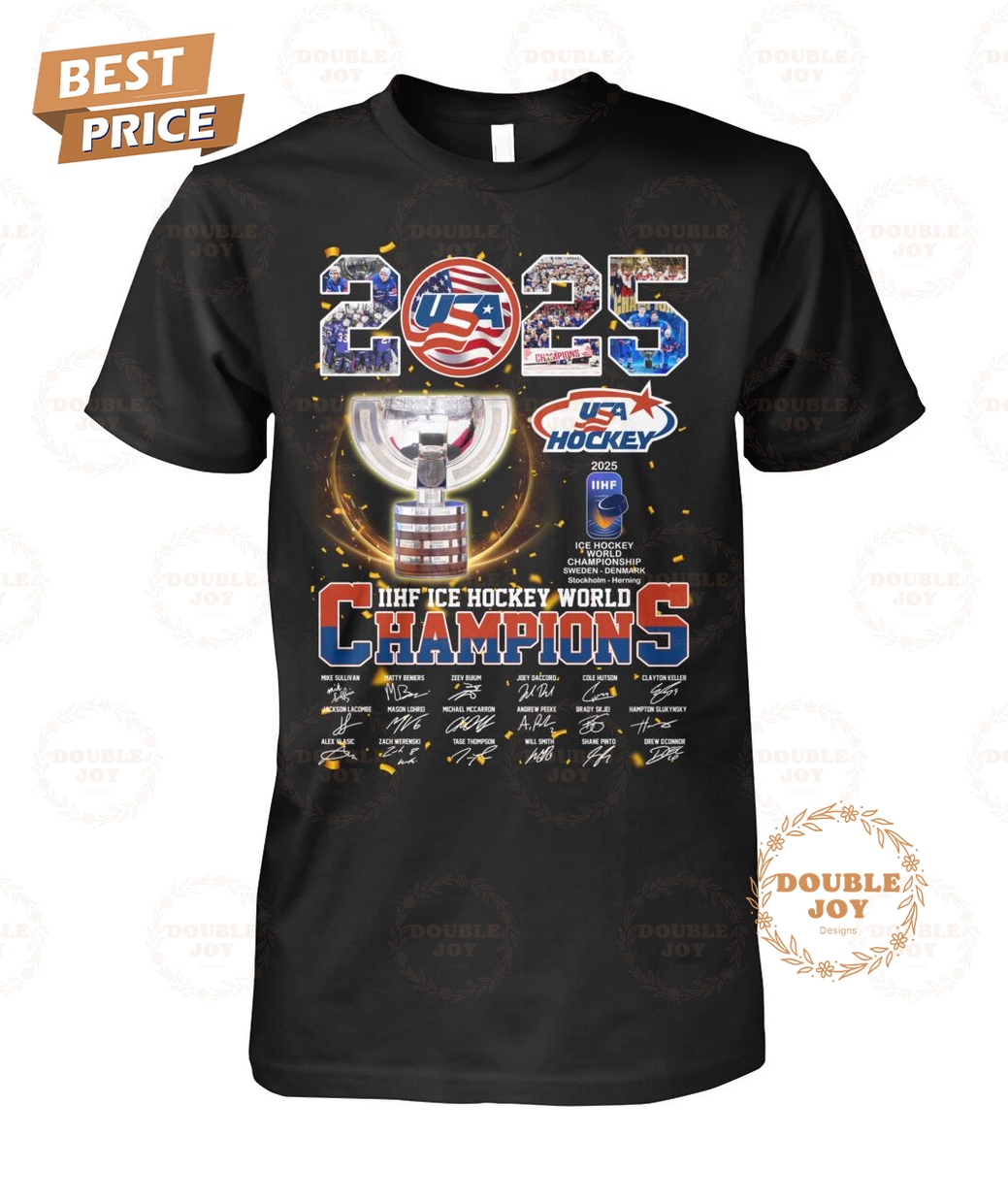 USA Hockey 2025 IIHF Ice Hockey World Champions T-Shirt USA Hockey 2025 IIHF Ice Hockey World Champions T-Shirt