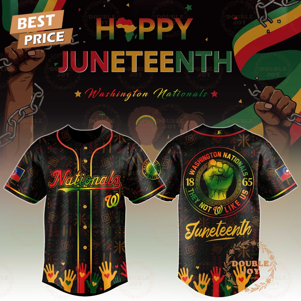 Washington Nationals Happy Juneteenth They Not Like Us Limited Edition Baseball Jersey Washington Nationals Happy Juneteenth They Not Like Us Limited Edition Baseball Jersey