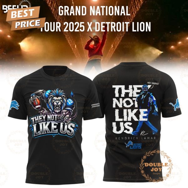 They Not Like Us Tour 2025 Detroit Lions Limited Edition Hoodie – Black