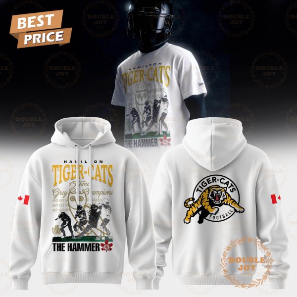 Hamilton Tiger-Cats 15 Time Grey Cup Champions Limited Edition T-Shirt, Hoodie – White