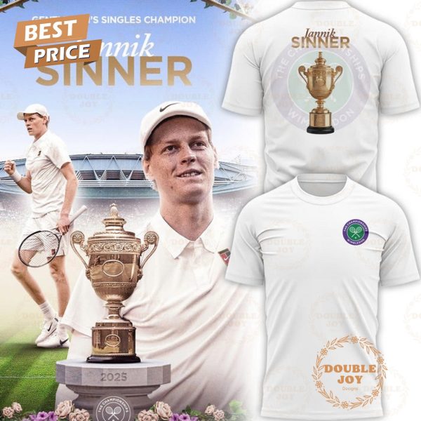 Jannik Sinner Gentlemen’s Singles Champion 2025 T-Shirt, Hoodie – White