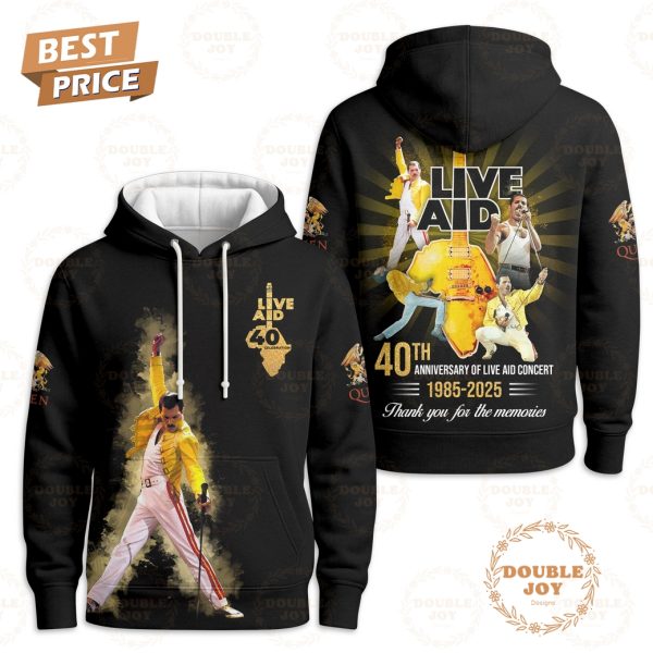 Queen 40th Anniversary Of Live Aid Concert 1985-2025 Thank You For The Memories T-Shirt, Hoodie