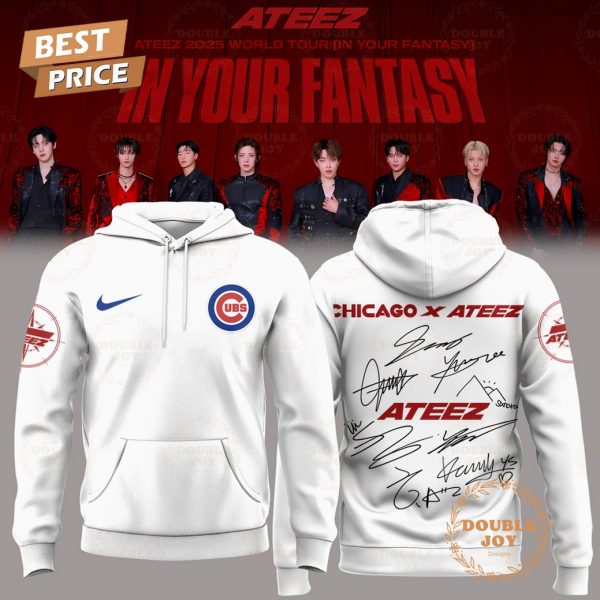 Chicago Cubs x ATEEZ World Tour 2025 T-Shirt, Hoodie – White