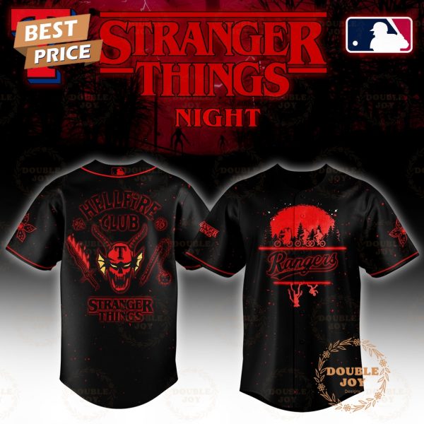 Texas Rangers Stranger Things Night Hell Fire Club Limited Edition Baseball Jersey