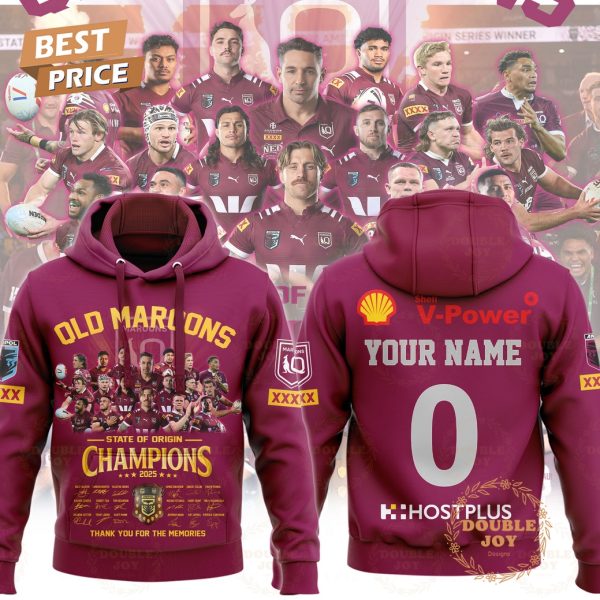 Old Queensland Maroons State Of Origin Champions 2025 Thank You For The Memories Custom Name T-Shirt, Hoodie