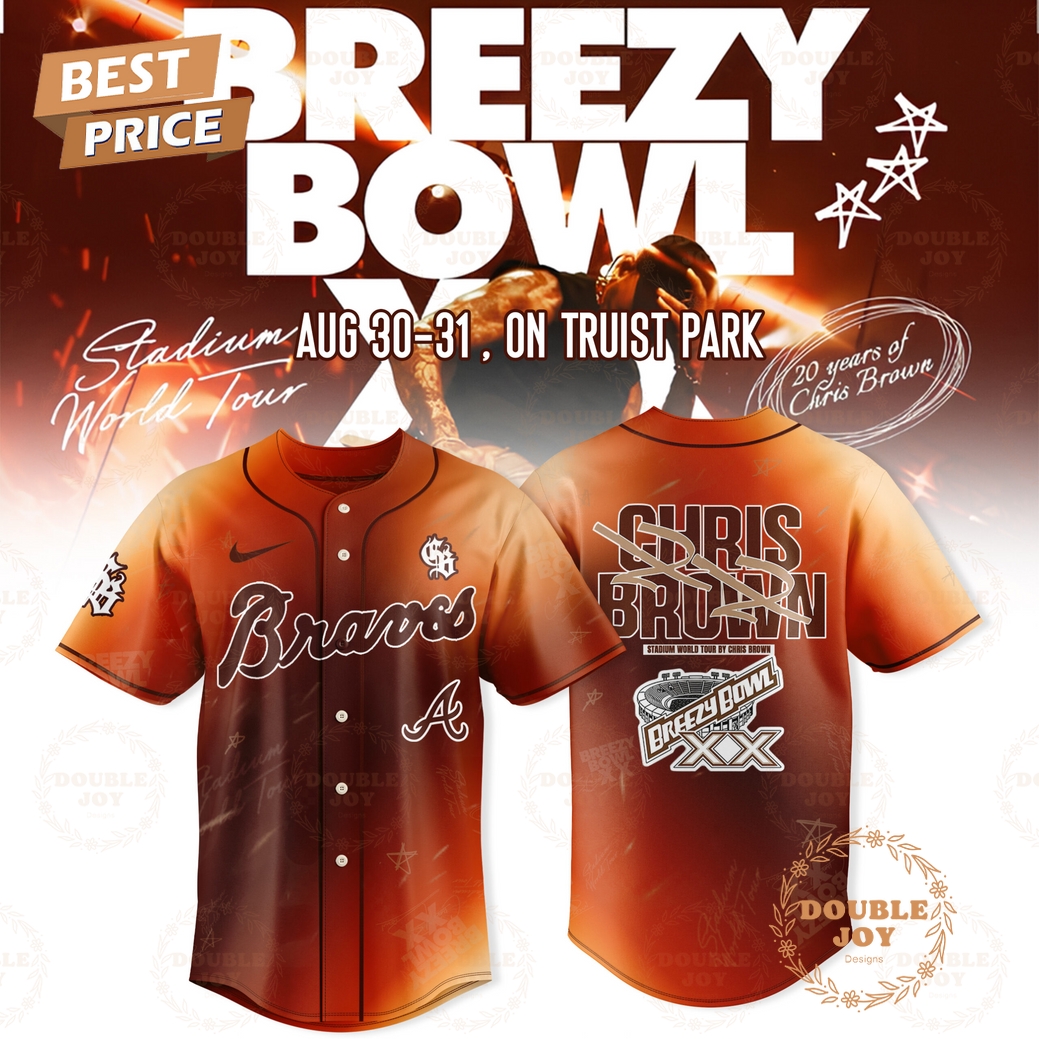 Atlanta Braves x Chris Brown Breezy Bowl XX Tour 2025 Special Edition Baseball Jersey Atlanta Braves x Chris Brown Breezy Bowl XX Tour 2025 Special Edition Baseball Jersey