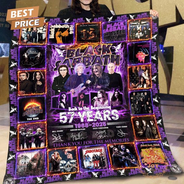 Black Sabbath Back To The Beginning 57 Years 1968-2025 Thank You For The Memories Fleece Blanket