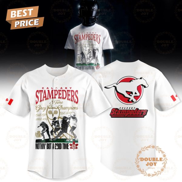 Calgary Stampeders 8 Time Grey Cup Champions Limited Edition Baseball Jersey – White