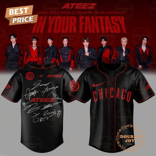 Chicago Cubs x ATEEZ World Tour 2025 Baseball Jersey – Black