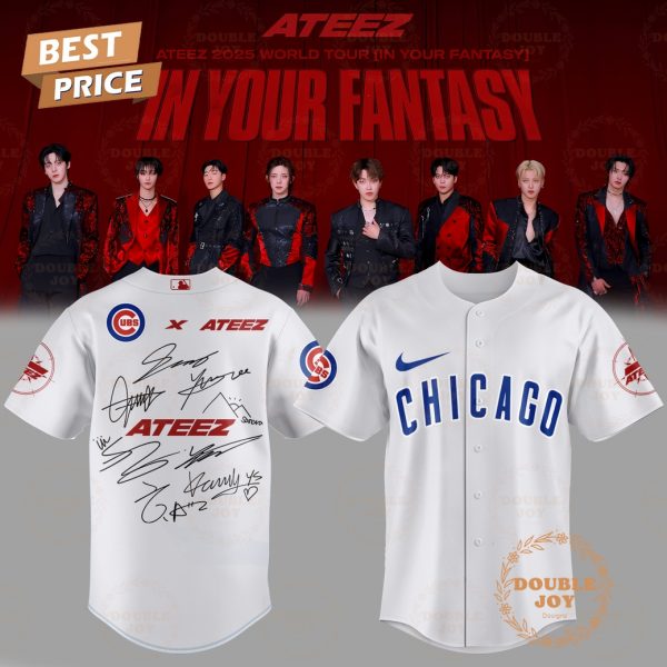 Chicago Cubs x ATEEZ World Tour 2025 Baseball Jersey – White