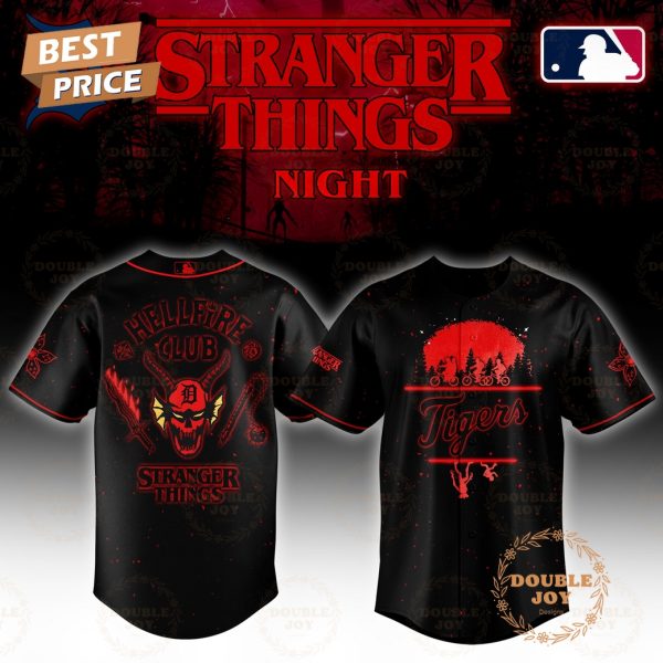 Detroit Tigers Stranger Things Night Hell Fire Club Limited Edition Baseball Jersey